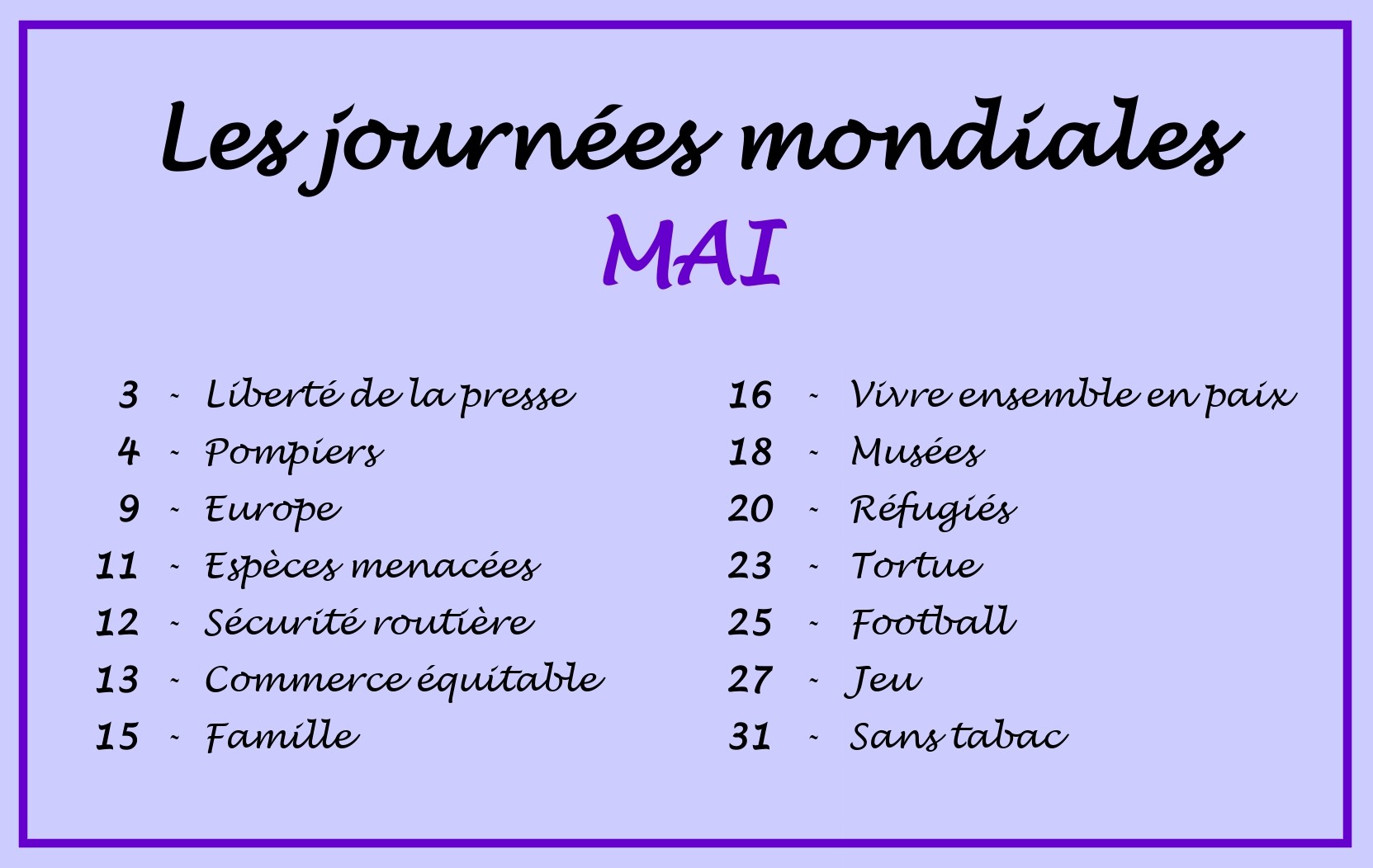 Journées mondiales de Mai