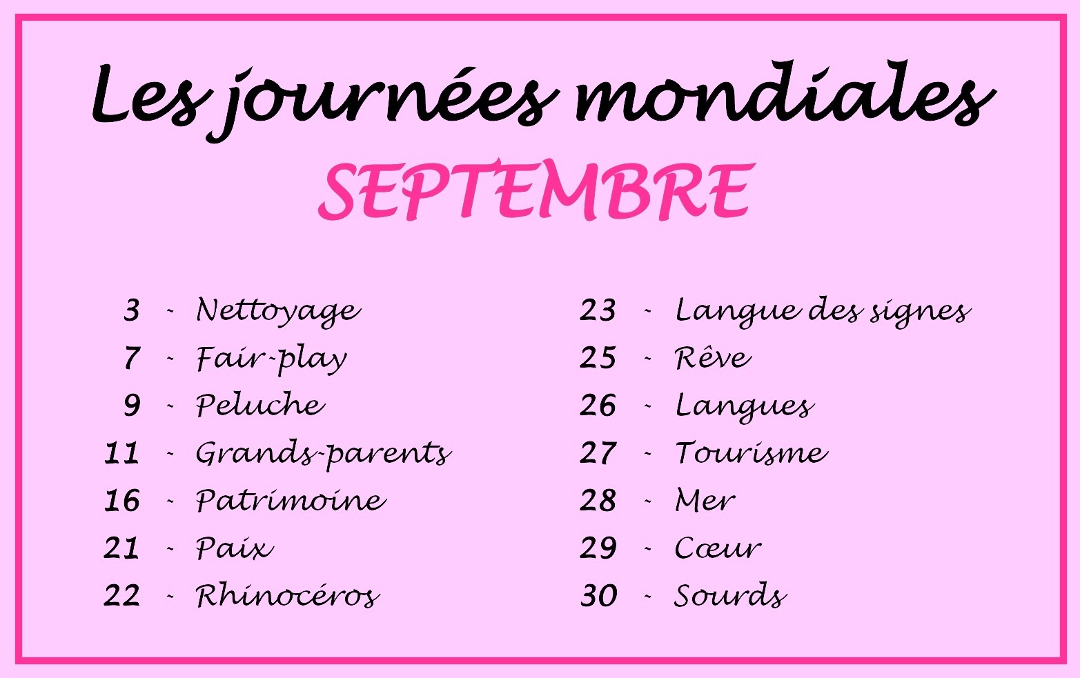 Journées mondiales de Septembre