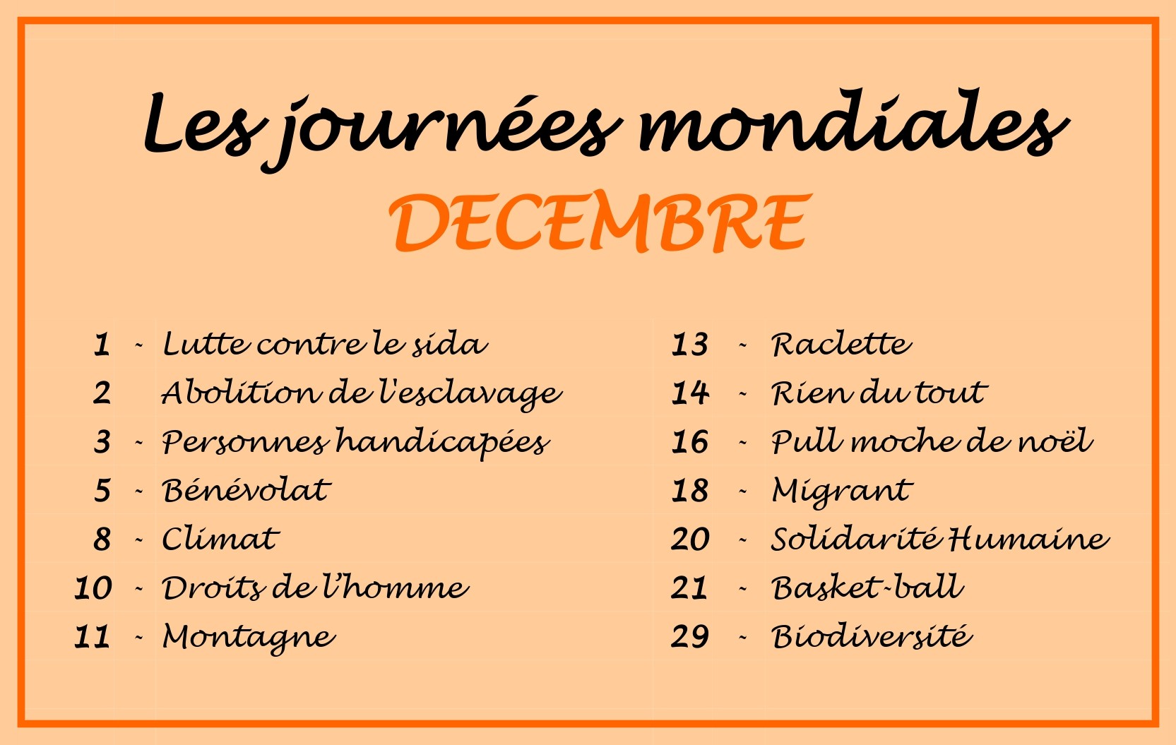 Journées mondiales de Décembre